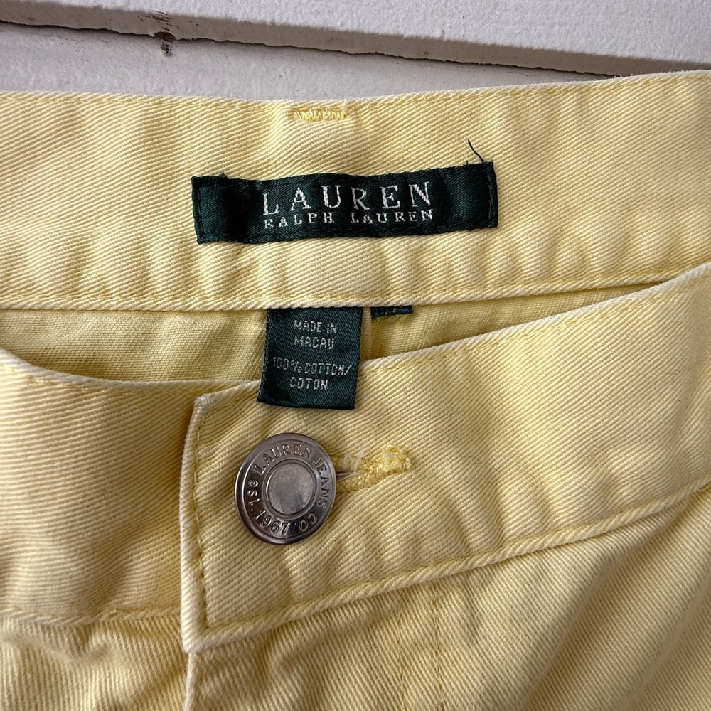Lauren Ralph Lauren | Yellow Mid-Calf/Croppedโ Pants | Cotton | Size Tag Removed - Picture 3 of 10